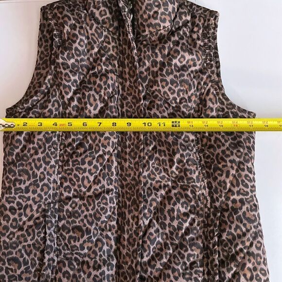 MIFRESIA women's brown leopard print puffer vest - Size S - Picture 8 of 10